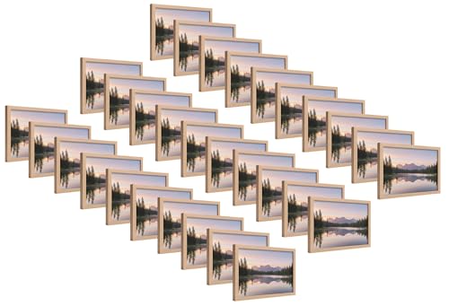 Image of 4x6 Inch Wooden Photo Frame | Fits 4x6 Photos | 0.5 mm Unbreakable Acrylic Front | Wall & Tabletop Display | Lightweight Gallery Style Frame for Home & Office (30, Natural Wood Finish)
