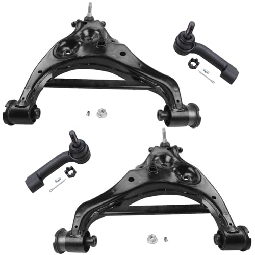 Image of Detroit Axle - 4pc Front Lower Control Arms Kit for 2014 Ford F-150 2014-2017 Expedition Lincoln Navigator, 2 Lower Control Arms with Ball Joints 2 Outer Tie Rod Ends Replacement