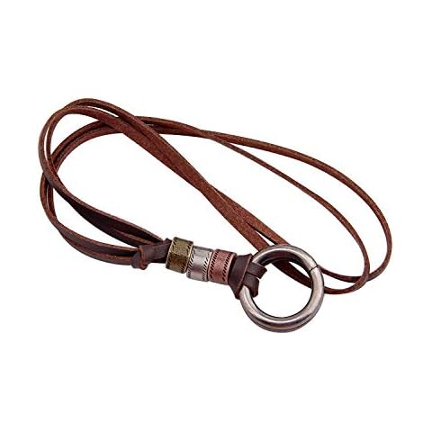 BNQL Eyeglass Holder Necklace O Ring Adjustable Leather Strap Necklace (A) Cover