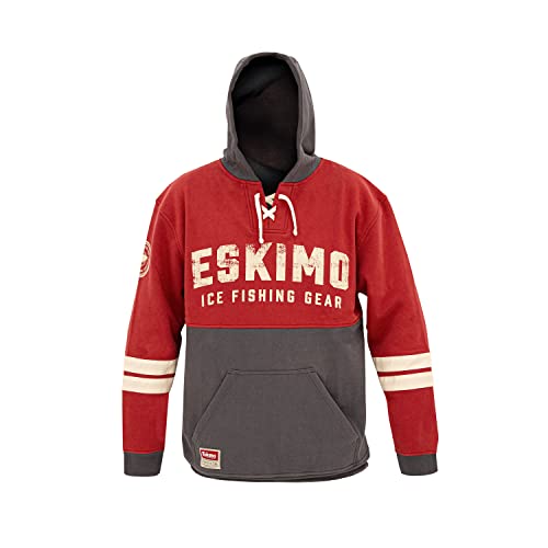 Eskimo 41491 Varsity Hoodie, Unisex, Red