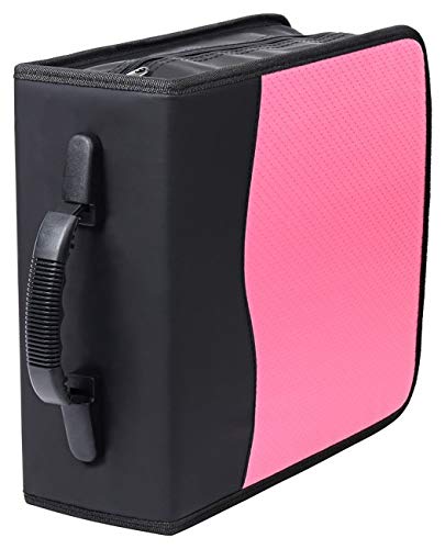 Blue Donuts Deluxe 320 Disc CD/DVD Media Case - Pink - with New and Improved Inserts, Double The Thickness and All tabs Pulled
