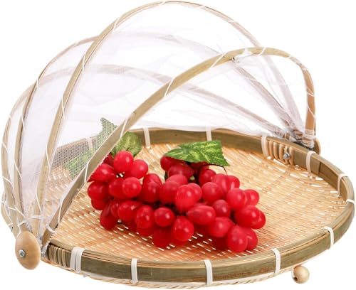 Image of PANCA Multipurpose Bamboo Storage Basket for Kitchen, Onion Potato Sabji, Fruit Storage Basket With Cover, Countertop Kitchen Organizer (Multipurpose Bamboo Basket)