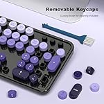 Wireless Keyboard and Mouse Combo, 2.4GHz Retro Full-Size Typewriter Keyboard with Number Pad and Wireless Mouse for PC/Laptop/Desktop/Windows (Black Purple Colorful) - Image 5