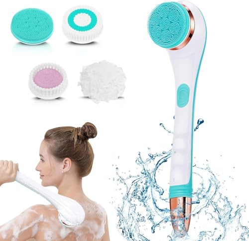 Back Scrubber Body Brush, Electric Body Scrubber Set, Back Scrubbers for Use in Shower, USB Rechargeable Back Brush Shower Brush with Long Handle Deep Cleaning Relaxing