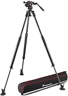 Manfrotto Nitrotech 608 series with 635 Fast Single Leg Carbon Tripod, Tripod and Video Head Kit, Made of Premium Carbon Fibre, Designed For DSLR Digital Cameras, Designed for Vloggers