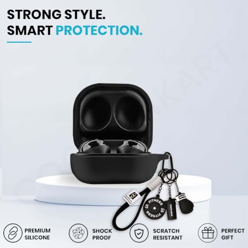 Image of Soft Silicone Case Cover for Samsung Galaxy Core with Gym Boxing Keychain (Black)