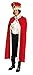 Produktbild narrenkiste K31250812-T2875 130 cm lang rot-weiß Damen Herren Königsmantel Prinzen Cape Kostüm Umhang Königsumhang