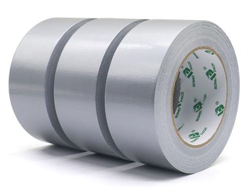 BOMEI PACK Nastro Telato Grigio 50 mm x 40 m, 3 Rotoli