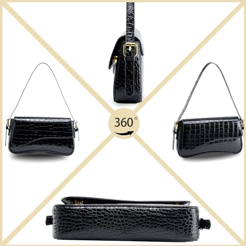 Image of Shoulder Bag for Women Trendy Purse PU Leather Hobo Handbags Clutch Saddle Bag with 2 Removable Stra