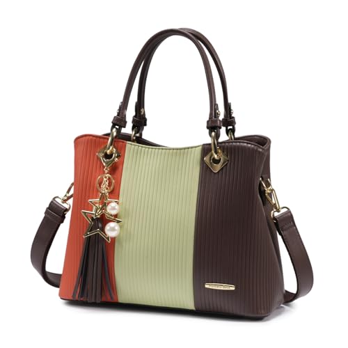 Image of Pomelo Best Purses and Handbags for Women with Multiple Pockets, Leather Top Handle Satchel Fashion Tote Shoulder Bags Ladies