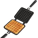 Macchina per Waffle da Piano Cottura, Macchina per Waffle in Ghisa Antiaderente Macchina per Waffle Pressa per Piastra Strumento di Cottura per Colazione 5,5 X 12,4 Pollici