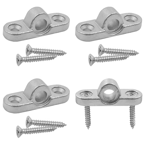 4 Piezas Ojal para Toldo, Ojales de Metal de Acero Inoxidable 304 con 8 Tornillos, Diseño Vertical y Horizontal Soportes de Toldo, Accesorios de Autocaravana para Caravana y Autocaravana