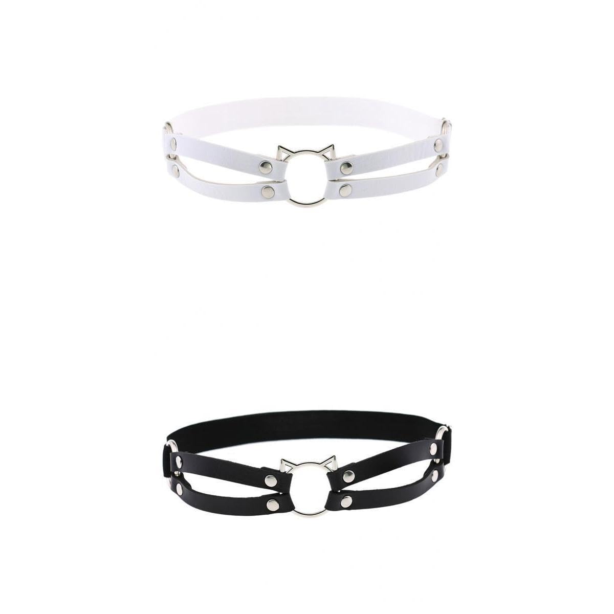 2x Fashion Punk Gothic Cat Leather Elastic Garter Belt Leg Thigh Ring |Clothing, Shoes & Accessories | Womens Clothing | Intimates & Sleep | Garter Belts-image-40