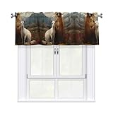 La cantonnière WZYWHJ Alpagas et antilopes tibétaines 137,2 x 45,7 cm est fabriquée à partir de tissu polyester durable, avec des imprimés délicats et une fonction de filtrage de la lumière qui diffuse doucement la lumière du soleil tout en préservant l'intimité, ce qui en fait un choix idéal pour n'importe quelle pièce de votre maison.