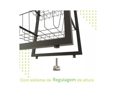 Fruteira De Chão Branco Brilho Em Aço Mdf Amadeirado Suporte para Bebedouro ou Microondas