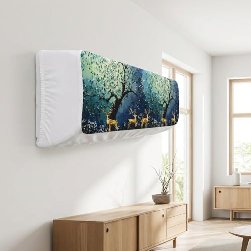 Image of Split AC Cover 1 ton, 1.5 ton to 2 Ton |Designer Digital Print Indoor AC Dust Cover | Stretchable Lycra Fabric | 38x12x9 Inch | Washable Polyester AC Indoor Unit Cover | Dust Dirt Resistant