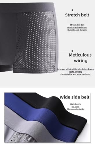 Image of 4 Pack Men's Mesh Ice Silk Underwear Boxer Briefs Breathable Underwear Trunks for Men