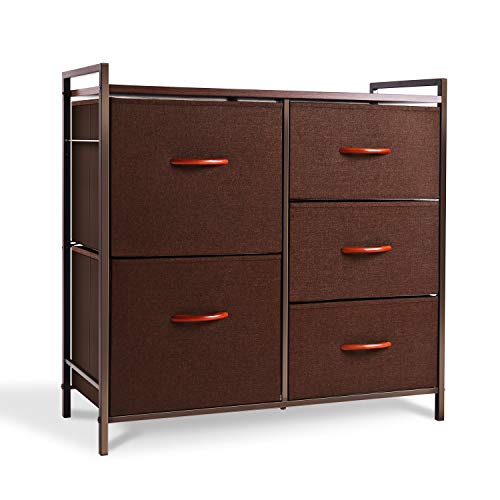 ROMOON Dresser Organizer with 5 Drawers, Fabric Dresser Tower for Bedroom, Hallway, Entryway