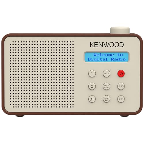 KENWOOD CR-M25DAB Radiosveglia DAB+/FM con ASA, Bluetooth 5.3, Dual Alarm, Sleep Timer, batteria Li-ion, 30 preset, jack 3,5 mm – Mocca