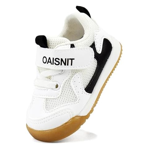 Baby Boy Girl Shoes Toddler Lightweight Sneakers Non Slip Infant First Walking Shoes Trainers 6 12 18 24 Months(12-18 Months, A-Black) Cover