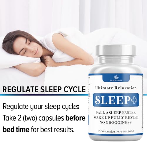 Relaxation Sleep Aid, Natural Non-Habit Forming, Sleep Supplement Developed to Support for Longer & Better Sleep, Chamomile, Magnesium, Melatonin, Ashwagandha, GABA, Drug-Free (120 Count)