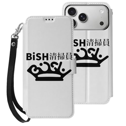 iPhone17ProMax�P�[�X �蒠�^ Bish �r�b�V�� PU���U�[ TPU �A�C�t�H��17ProMax�P�[�X Case �X�^���h�@�\ �J�[�h���[ ���z�^ �ϏՌ� �V���v�� �l�C �L�����N�^�[