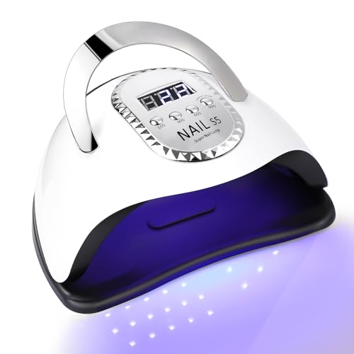 UV LED Nail Lamp, 280W LED Lamp for Gel Nails Fast Nail Lamp with 4 Timers, 66 Beads Nail Curing Lamps Gel Nail Polish Dryer for Home or Salon Use