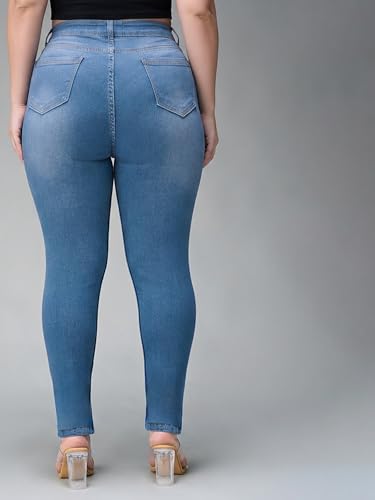 Image of Miss Chase A+ Women's Bootcut High Rise Regular Length Stretchable Denim Jeans