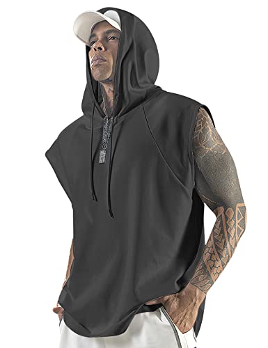 Men's Hooded Tank Top Sleeveless Gym Hoodie