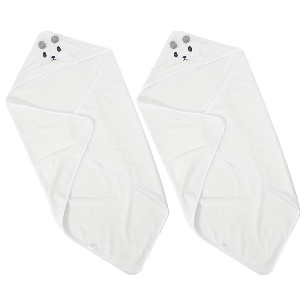 Toalla de bebé para piscina y baño pack de 2 capas de felpa blanca