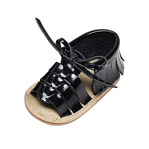 Infant Boys Girls Open Toe Solid Tassels Shoes First Walkers Shoes Summer Toddler Flat Sandals Water Sandal