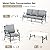 SUNSHINE VALLEY 4 Piece Metal Outdoor Patio Furniture Sets, Patio Conversation Sets 1 3-seater Sofa, 2 Fixed Chair with 5.75" Extra Thick Cushion and Coffee Table, Black Frame Backyard Furniture, Gray