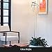 Brightech Halo Split Floor Lamp, Modern Bright LED Torchiere Floor Lamp for Offices - Dimmable, Tall Standing Lamp for Living Room or Bedroom - Adjustable Light w/Rotating Angles - Platinum Silver