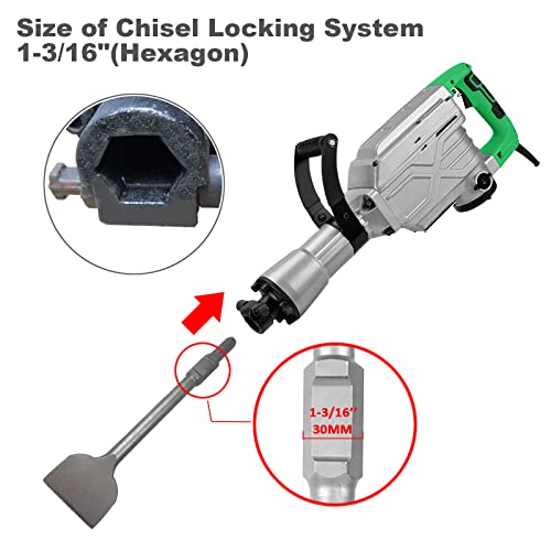 JACKCHEN 4 Inch Wide Tile & Removing Tile and Stone Chisel for hex.30mm Demolition Jack Hammers
