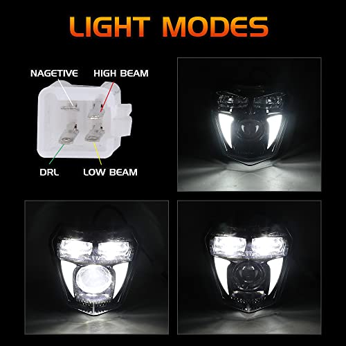 Para KTM Motocross Enduro LED FARECLOMENTO 12V Máscara de farol para KTM 250 300 350 450 500 EXC XC-