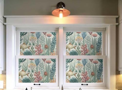 Image of Wallpaper Peel and Stick Vintage Flowers Leaves Birds Pattern Design Botanical Tropical Floral Textured Coral Fish Wall Decor Removable Waterproof Adeshive Wallpaper 16.5X87Inch