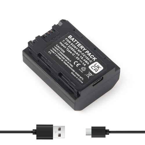 Oyomba NP-FZ100 Batería recargable para cámara de 2280 Amh con puerto de carga tipo C compatible con Sony A1, A9, A9 II, A7C, A7R V, A7S III, A7 IV, A6600