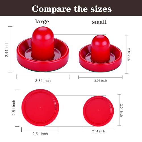 Glamorway Pack of 5 Red 2-inch Mini Air Hockey Table Pucks (2.5inch Pucks with 2 Stikers)