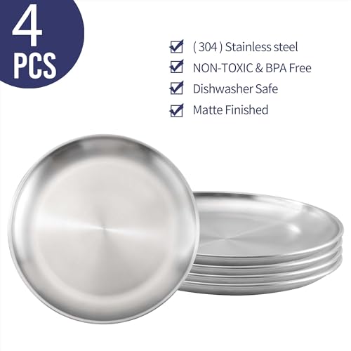 4Pack 12 inch Stainless Steel Pizza Tray for Oven, Non-Stick Pizza Baking Tray, Oven Pizzas Pans for Roasting, Serving 30cm - Image 5
