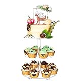 YestBuy 3 Tier Round Cupcake Stand with Base, Acrylic Cake Stand, Cupcake Tower Stand, Premium...