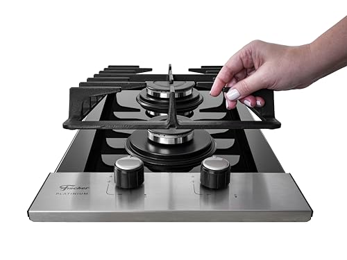 FISCHER COOKTOP À GÁS 2 BOCAS PLATINIUM MESA VIDRO PRETO 33795-92120