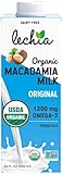 Lechia Organic Macadamia Milk Original, 1200mg Omega-3 + Prebiotics, Non Dairy, Lactose Free, Vegan,