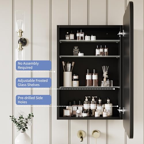 Image of AGDULL Medicine Cabinet with Frameless Mirror, Overall 17.5 inch W x 29 inch H