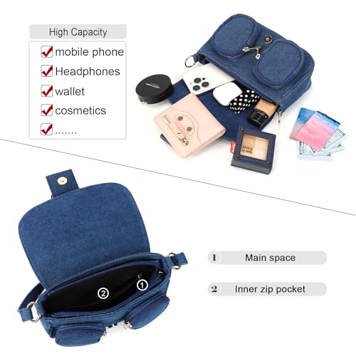 Small Crossbody Bags for Women, Denim Womens Crossbody Purse with Adjustable Strap, Blue Jean Shoulder Bags, Purses for Women3