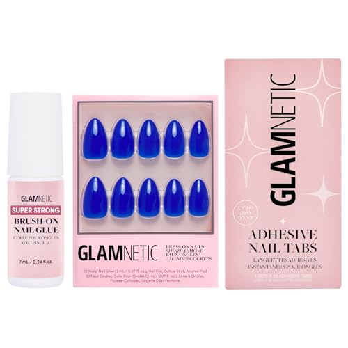 Glamnetic Press-On Nails - Cobalt Blue | Super Strong Brush