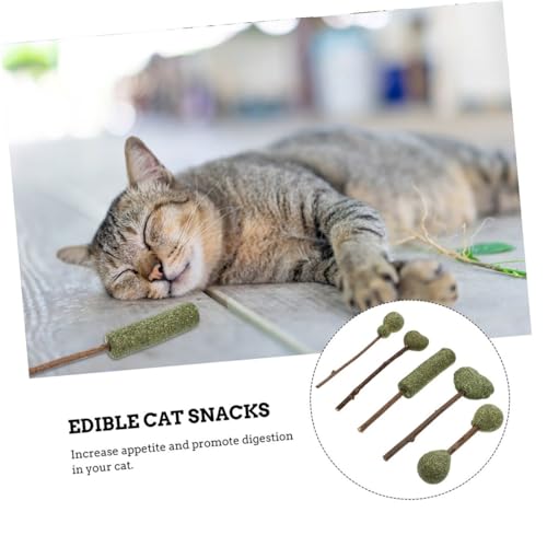 Piruletas de hierba gatera UKCOCO snacks masticables naturales para gatos de interior 10 uds 8