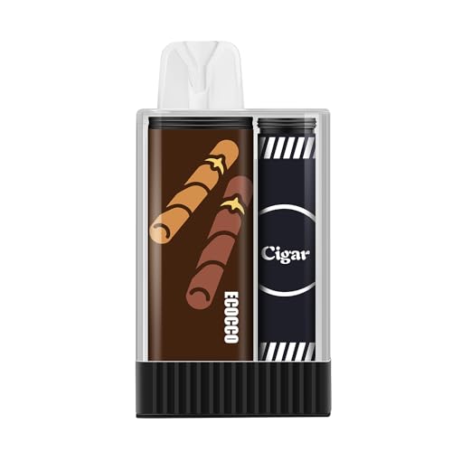 ECOCCO 電子タバコ 使い捨て シーシャ 6000回吸引可能 VAPE ノンニコチン タール無し 大容量 水蒸気タバコ 禁煙サポート ベイプ 爆煙 リキット注入済 (シガー) mix