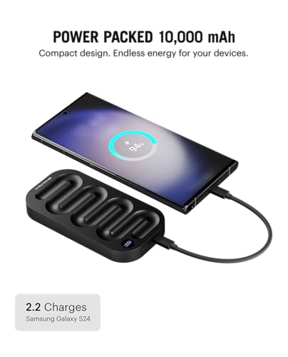 Image of DailyObjects Loop 10000 mAh Universal Aluminium Power Bank - Black Multi-Layer chipset for Safety | Compatible with iPhone 16, 15,14,13,12 Series, Samsung, One Plus Smartphones