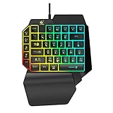 ★ DISEÑO ERGONÓMICO DEL RESTO DE PALMA: El teclado con una sola mano está diseñado ergonómicamente para reducir la fatiga. Un teclado con un reposamanos grande reducirá el estrés cuando se use, le brinda una buena experiencia de juego y le permite jugar por mucho tiempo.