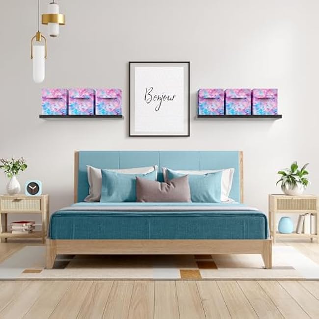 Sorbus Fabric Storage Cubes - 6 Foldable Tie Dye Storage Bins for Organizing Cubbies, Toy Box - Clothes Storage & Closet Organizer - 11 Inch Collapsible Cube Baskets for Shelves with Handle (Tie Dye)